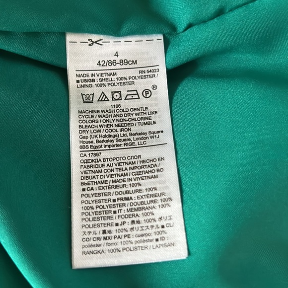 NWT Banana Republic Emerald Green Draped Front Slip Mini Dress - 4 - Picture 12 of 14